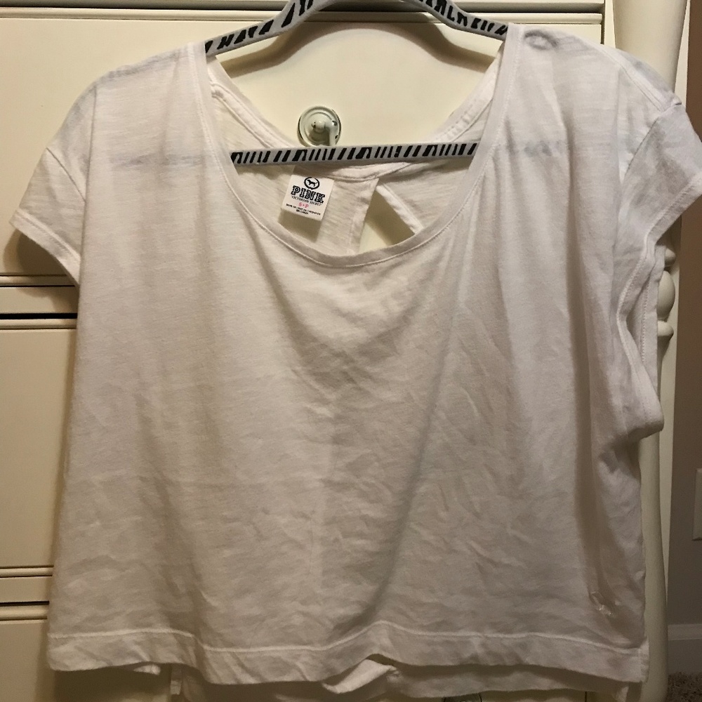 White Crop Top Open Back